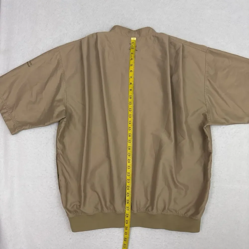 Zero Restriction Mens XL Golf Windshirt Beige Short Sleeve Pullover Anorak